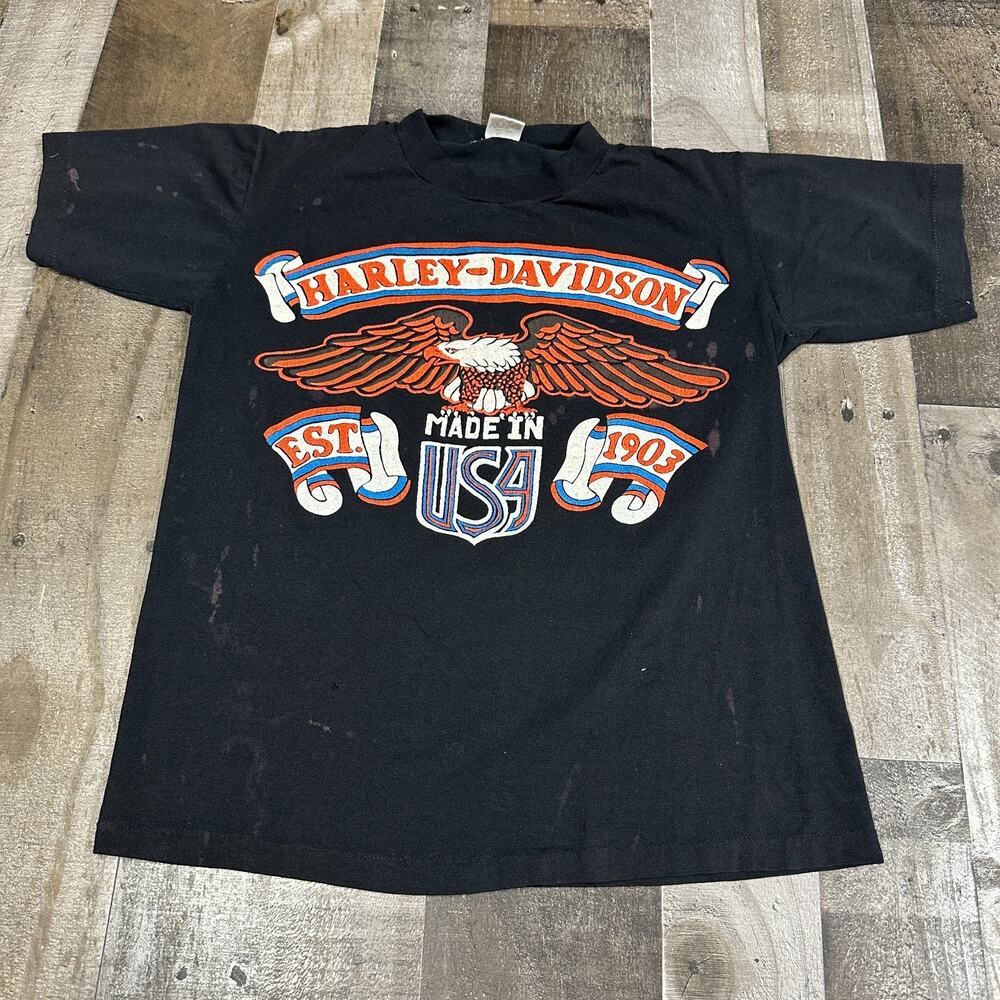VTG Harley Davidson Sportswear Eagle Daytona Size Small T Shirt Pre 3D EMBLEM